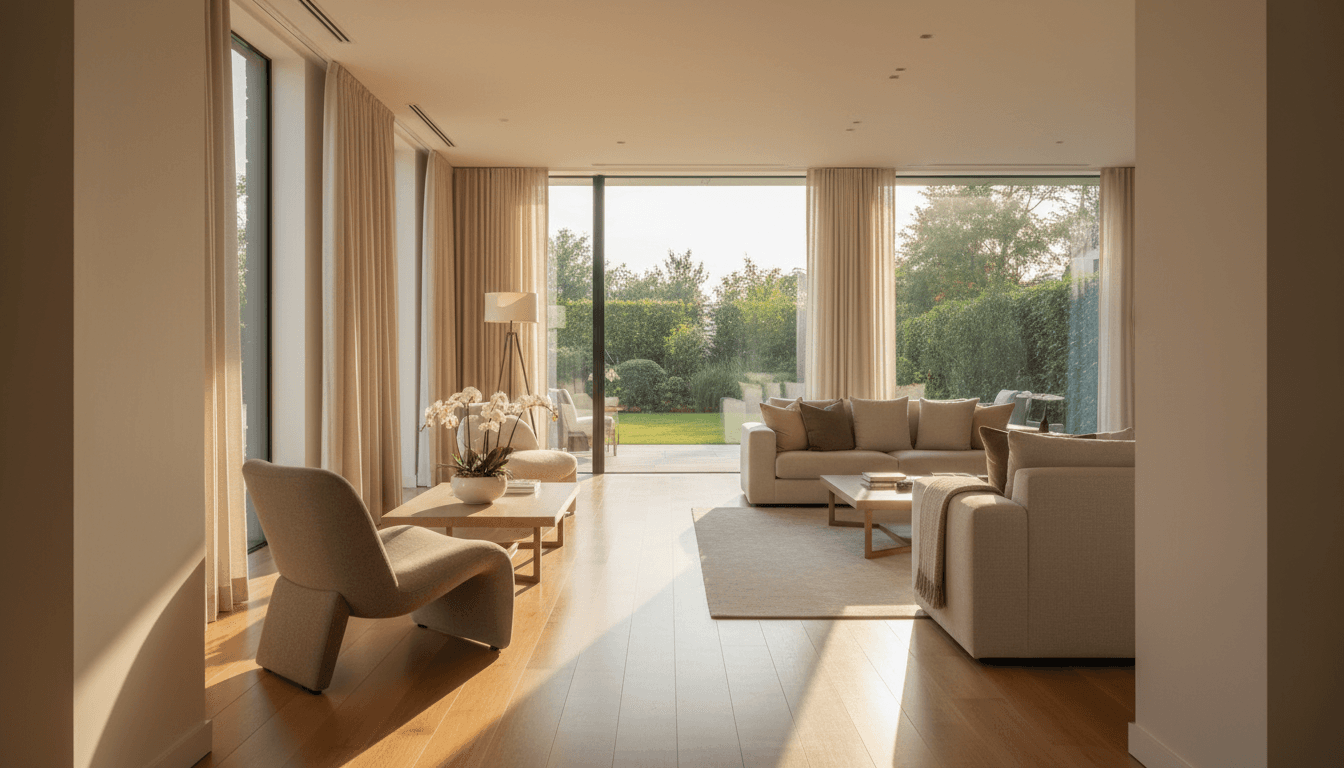 Luxury home interior with modern furnishings and natural light